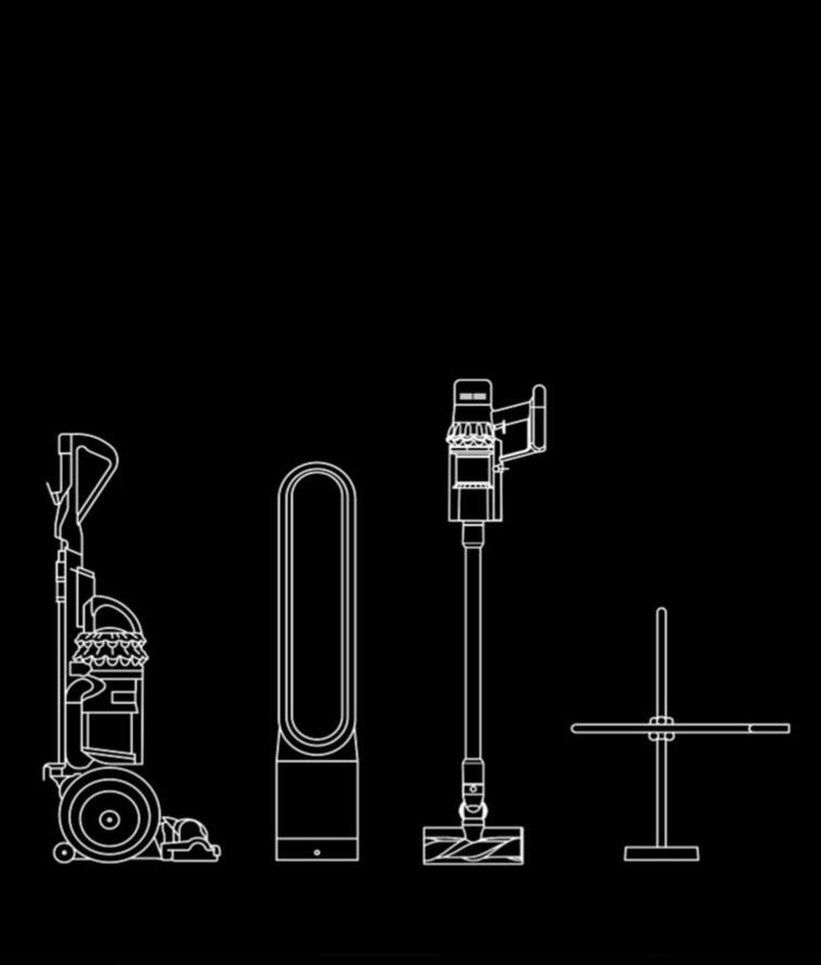 A graphic of Dyson products.