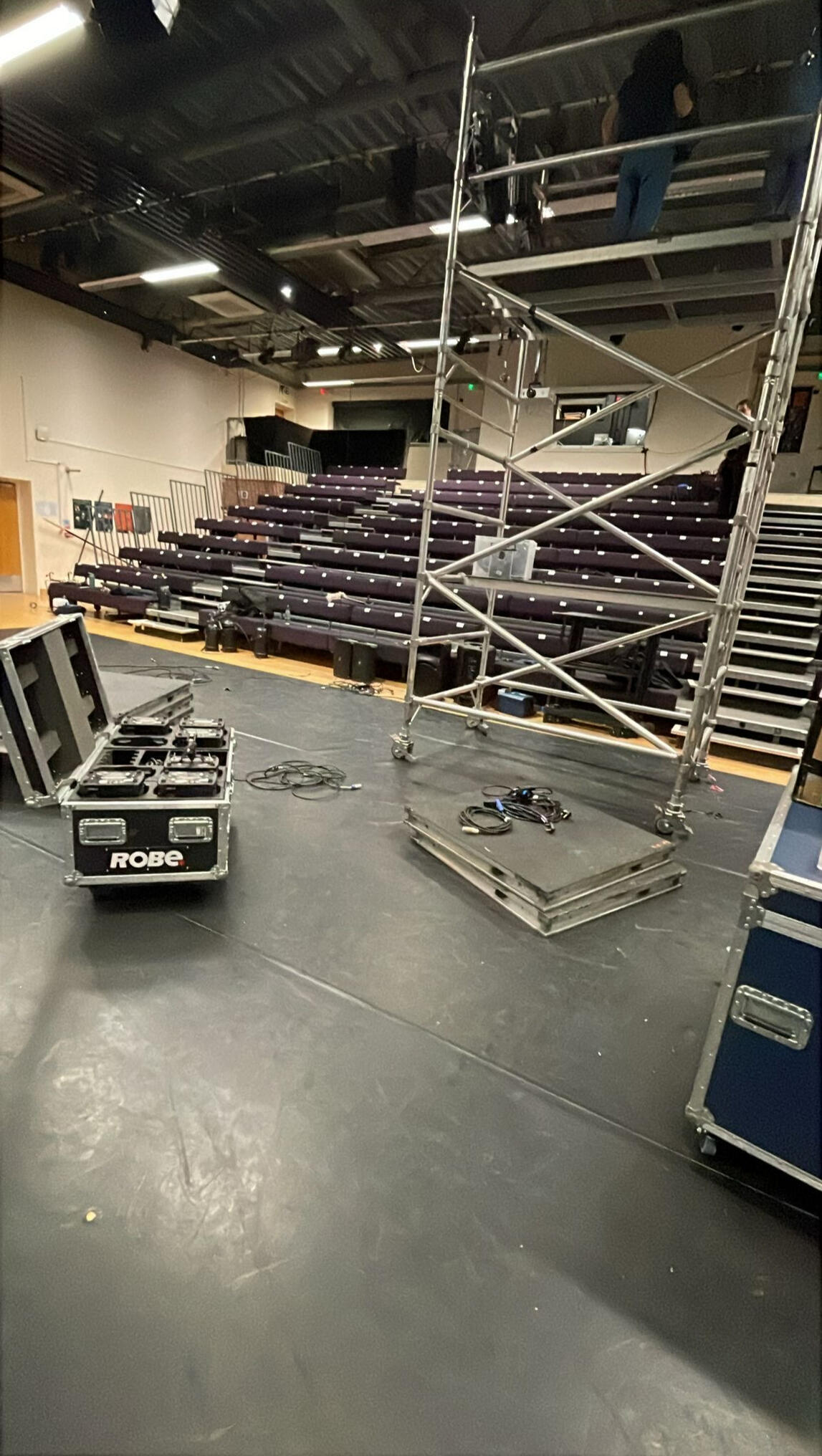 An incomplete stage in the progress of being built or dismantled.